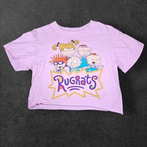 Rugrats Crop Top Small Pink Mighty Fine 2018 Nickelodeon Graphic Tee Retro